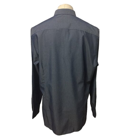 BAR III Long Sleeve Shirt Mens Size XL Slim Fit Blue/Gray Textured Dots EUC - Picture 4 of 4